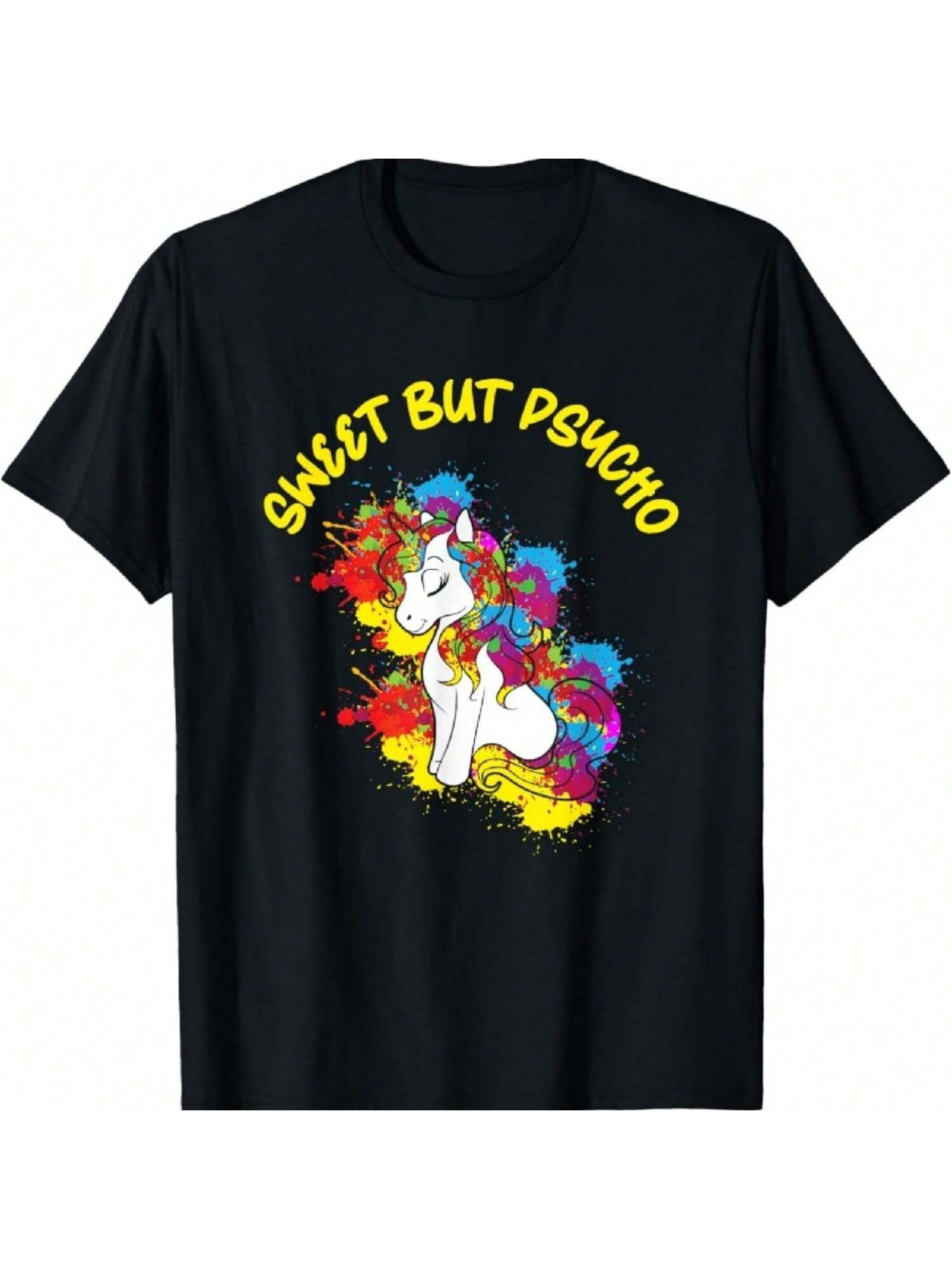 Sweet But Psycho Sweet But Psycho Killer Unicorn Halloween T-Shirt S разноцветный