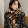 Sweet and cool retro leopard print fringed scarf female 1116 new millennium spice girl style autumn and winter thickened shawl scarf to keep warm