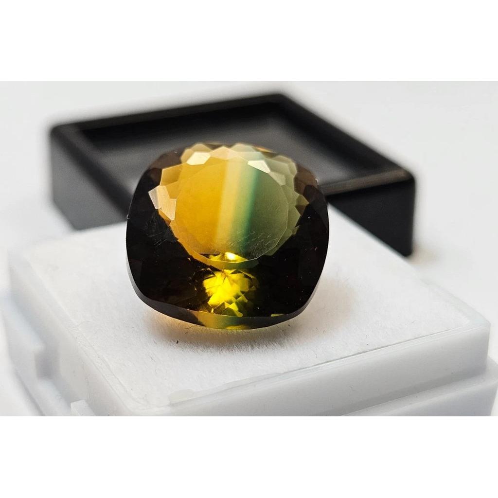 Cushion Cut Tourmaline Bi-Color 11-13 Ct Beautiful Certified Loose Gemstone
