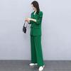 Women's Formal Coat and Pants Set with Lapel and Single Button Jacket