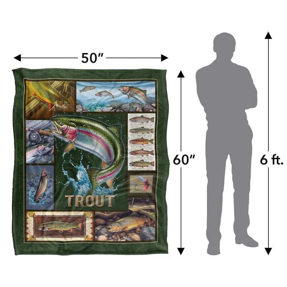 JQ Licensing Silky Trout Supersoft Blanket