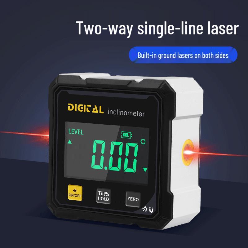 Digital Display Dual Laser Inclinometer with Four-Sided Magnet