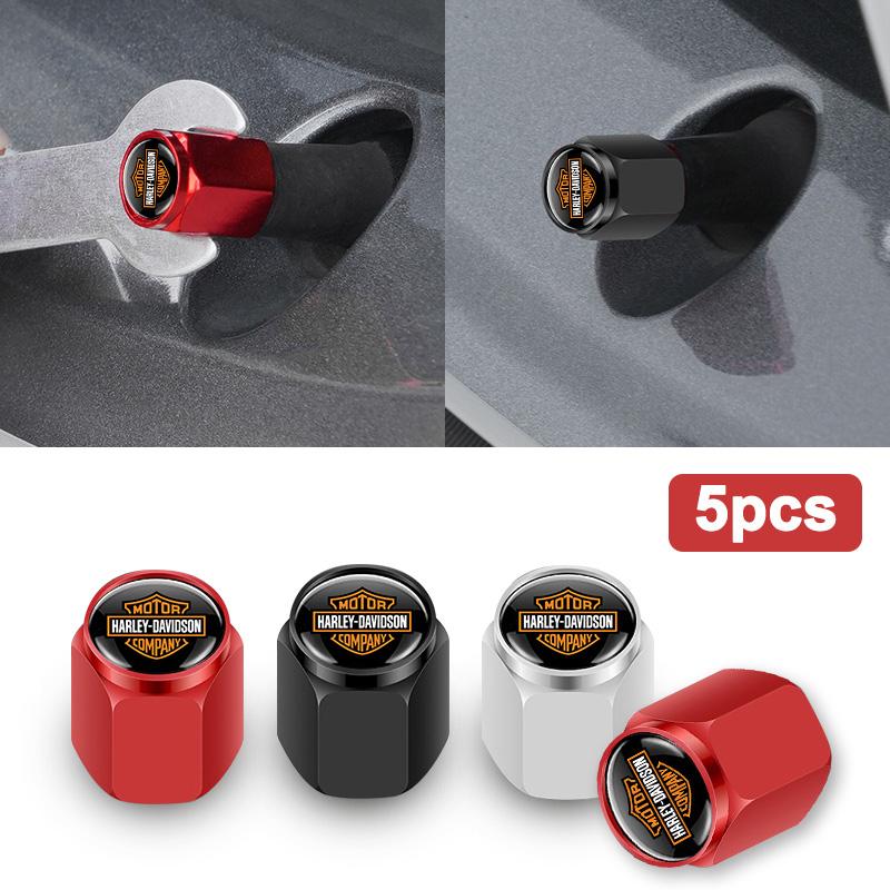 5Pc Motorcycle Logo Wheel Tire Styling Tire Valve Air Nut Cover Accessory For Harley Davidson Softail Sportster Touring VRSC X48