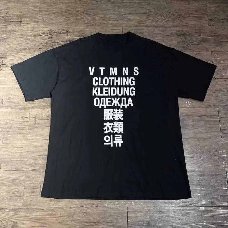 

2025 Luxury Vt Logo Full Print Unisex T-shirt T-shirt Hip Hop Super Men Women Casual Cotton Summer Fashion Short Sleeve T-shirt S