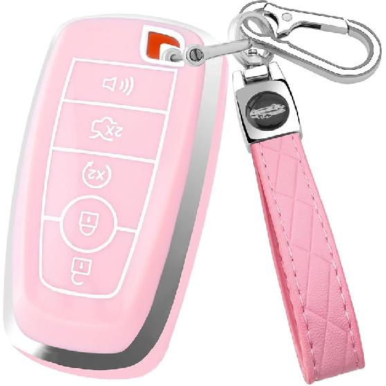 For Ford Key Fob Cover With Keychain,Key Fob Cover Case Shell For Ford Explorer Fusion Escape Edge Expedition F150 F250 F350 F450 F550 Maverick