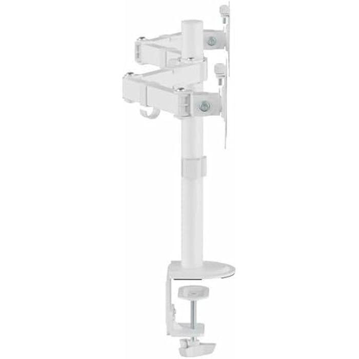 Double Monitor Table Mount - Equip - 650167 - 17-32 Inches - White - Height Adjustable - Vesa 100x100