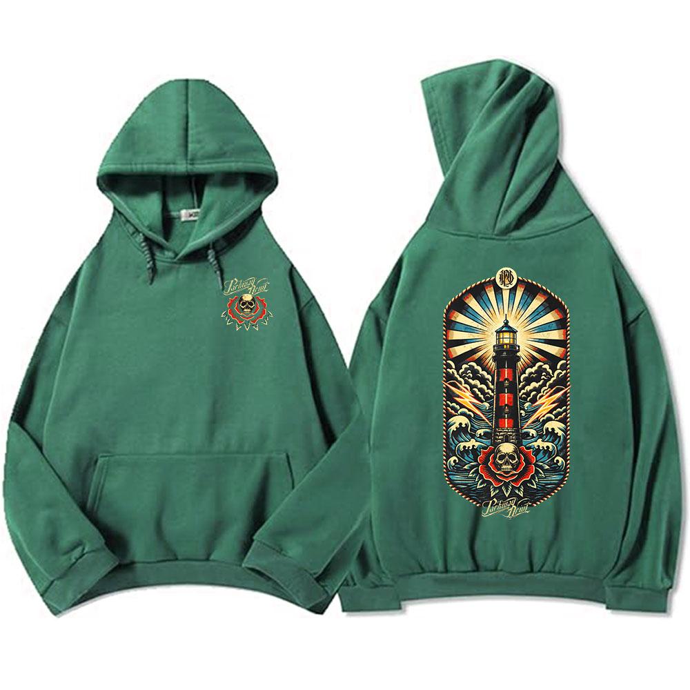 Skeleton Lighthouse Pullover Hoodie Parkway Drive Rock Band Fashion Sweatshirts Long Sleeve Winter Fleece Men Clothing