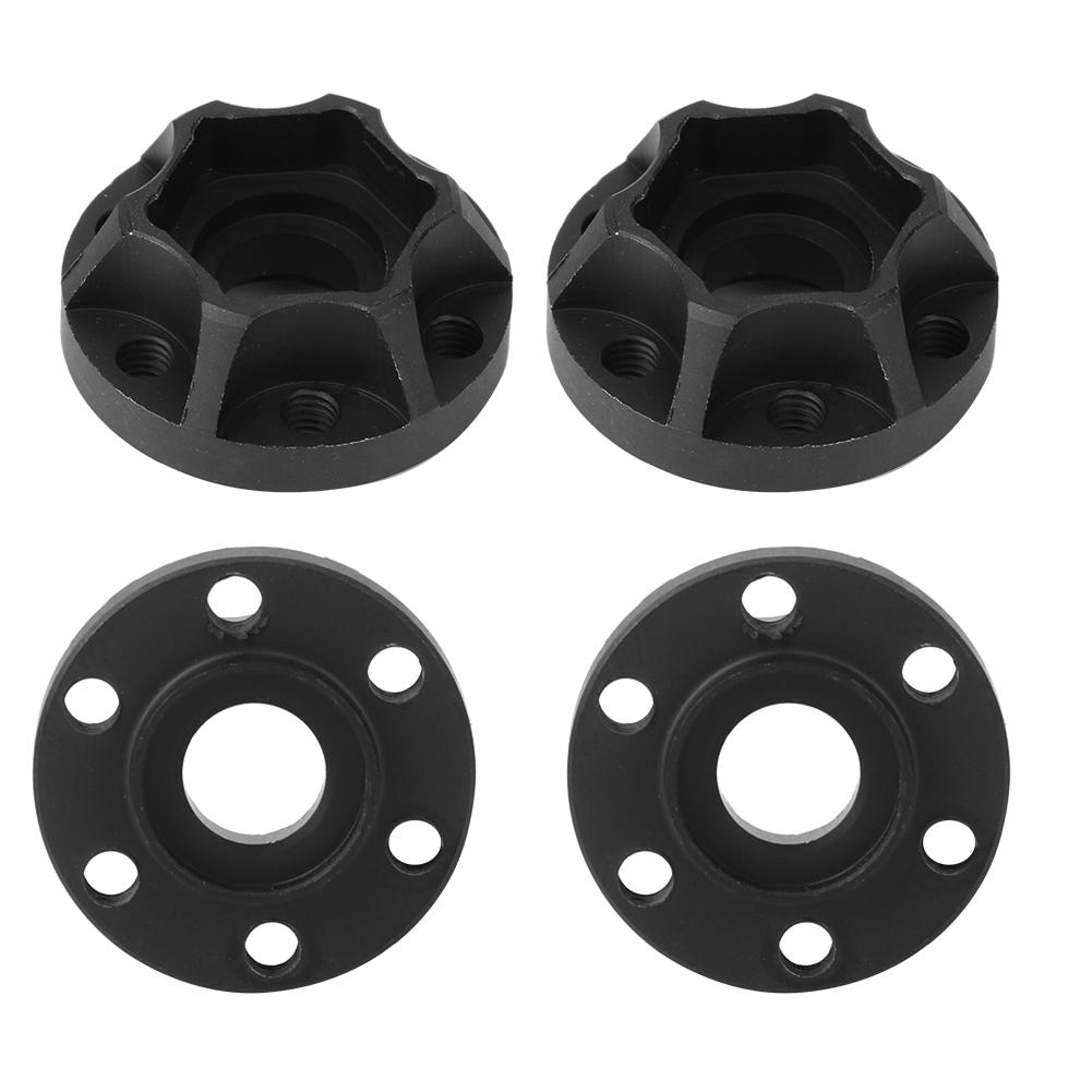 4pcs RC Car Wheel Hex Hubs Wheel Adapter Black Fit for SCX10 1 10 RC Crawler 1.9inch 2.2inch Wheel