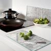 Durable and Stylish Glass Boards with White Stone Wall Pattern 2X30X52 Cm