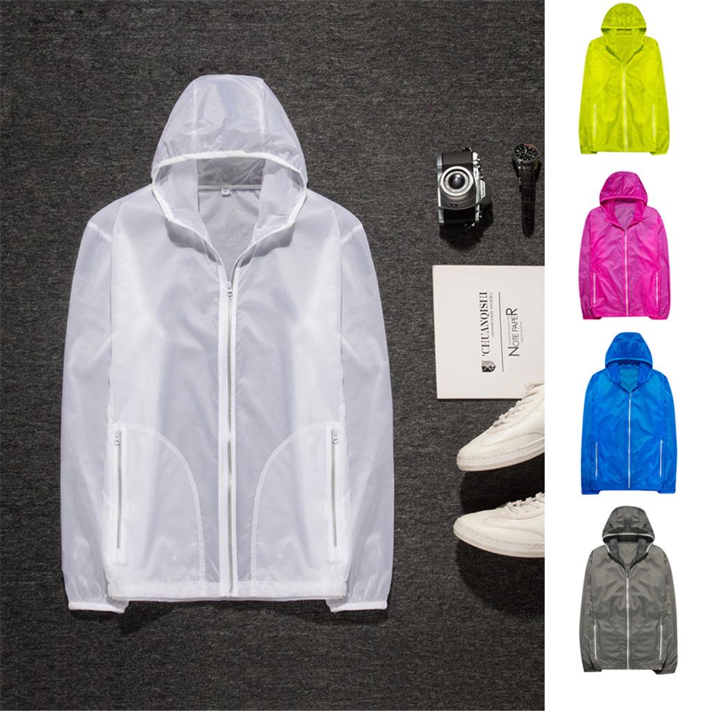 New Women Men Hooded Windproof Jacket Outdoor Bicycle Sports Quick Dry Coat Tops