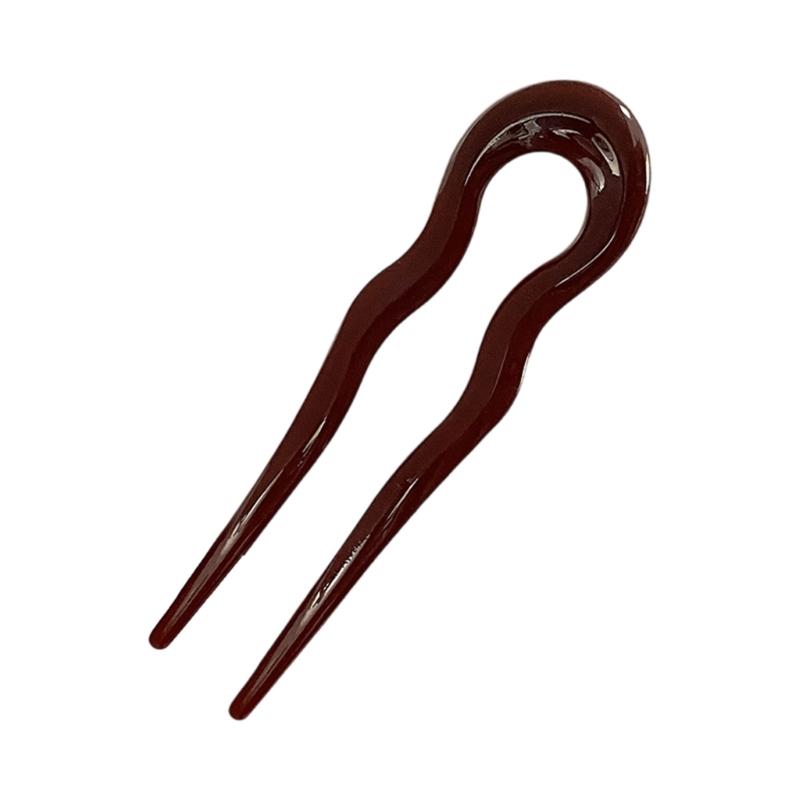 Wavy U Shaped Hair Stick for Stylish Hairstyles Elegant 2 Prong Updo Pin for Women Girls Handmade Headwear Accessories