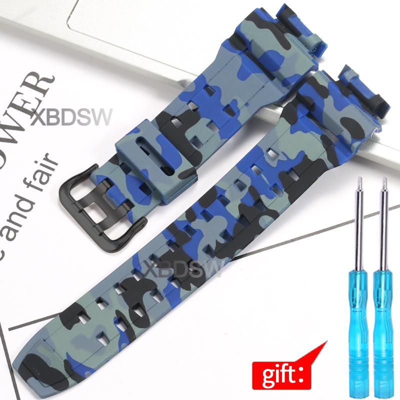 Pryskyřičný řemínek k hodinkám pro Casio GW9100 GW9200 Pánský TPU pásek Sportovní vodotěsné řemínky Camouflage doplňky