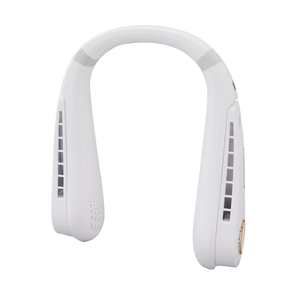 USB Rechargeable Bladeless Neck Fan Ultra Quiet, Personal Cooling Fan with LED Display Adjustable Speeds Comfortable Headphone Design for Office Home