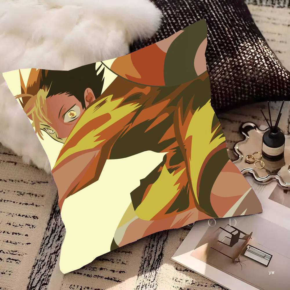 Volleyball Japanese Anime Manga Haikyuu Pillow Case Square Pillow Bedroom Sofa Leisure Comfort Cushion Car Home Decoration