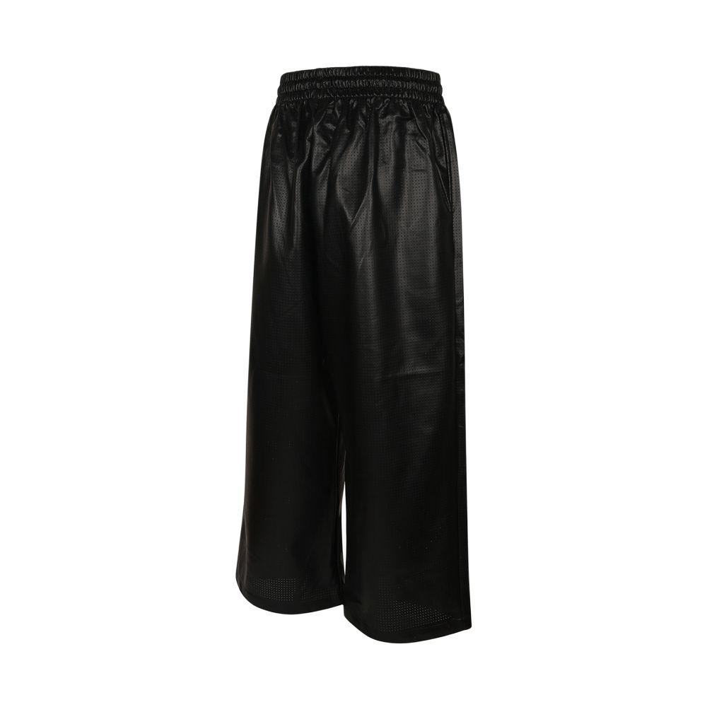 Jordan Solid Color Breathable Minimalist Lace-Up Mid-Rise Leather Pants Women Pants IO3049-010