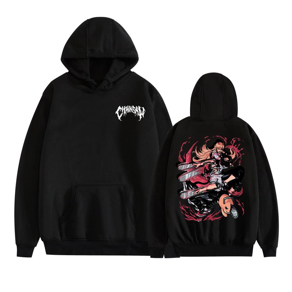 

New Arrivals Couple Fashion for Fans of Chainsaw Man Anime Printed Sweatshirt Outdoor Sport Cosplay Pullovers Hoodie XS чёрный