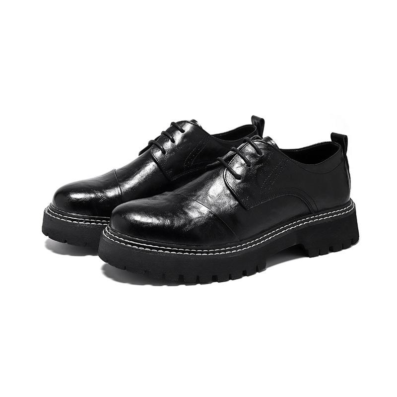 Leather Shoes Men's New Business Dress Summer British Style Men's Soft Surface Versatile Casual Black Small Leather Shoes 2259-R