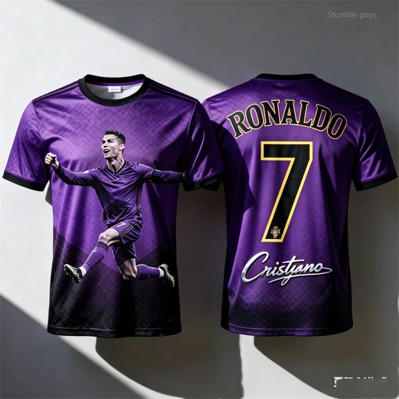 Ronaldo 7 Football Jersey Casual Short Sleeve Summer Tshirt Kids Boys Clothes Kids Leisure and Outdoor Sports Wear
