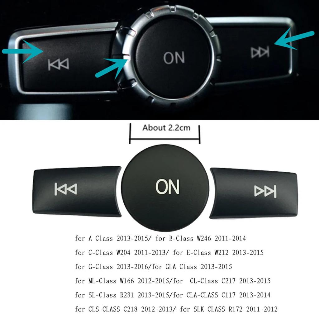 Car Multimedia Volume Radio ON Button Cover Trim Sticker Decal For Mercedes Benz A B C E GLA CIA ML GL SLK  W176 W246 W204 W212