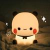 Bubu Yier Panda Cartone Animato Ornamento da Scrivania Carino Silicone Luminoso Ricaricabile USB Camera da Letto Decorazione per la Casa Regalo di Compleanno per Bambini