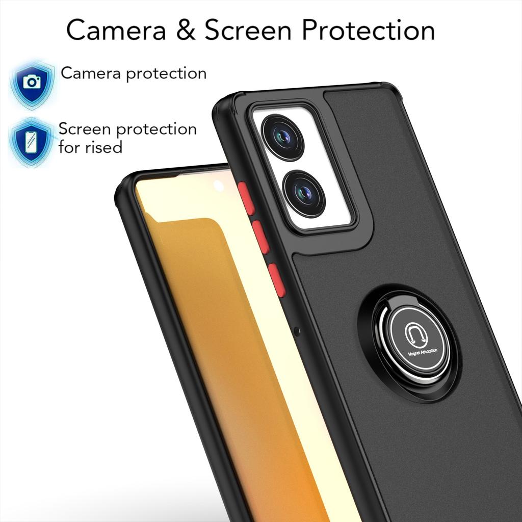 Armor Matte Case For Motorola Moto Edge 5G  Cover Ring Magnetic Holder Stand Shockproof Shell Fundas