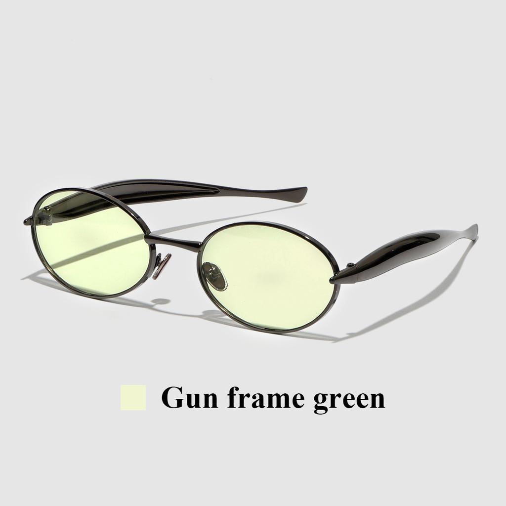 Ruiao Fashion Oval Sunglasses for Women Luxury Designer Metal Frame UV400 Sun Protection Shades Brand New Arrival Eyewear