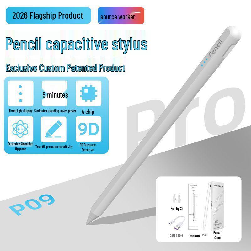 2nd Gen Magnetic Stylus Pen for iPad - Fine Tip, Tilt & Pressure Sensitive