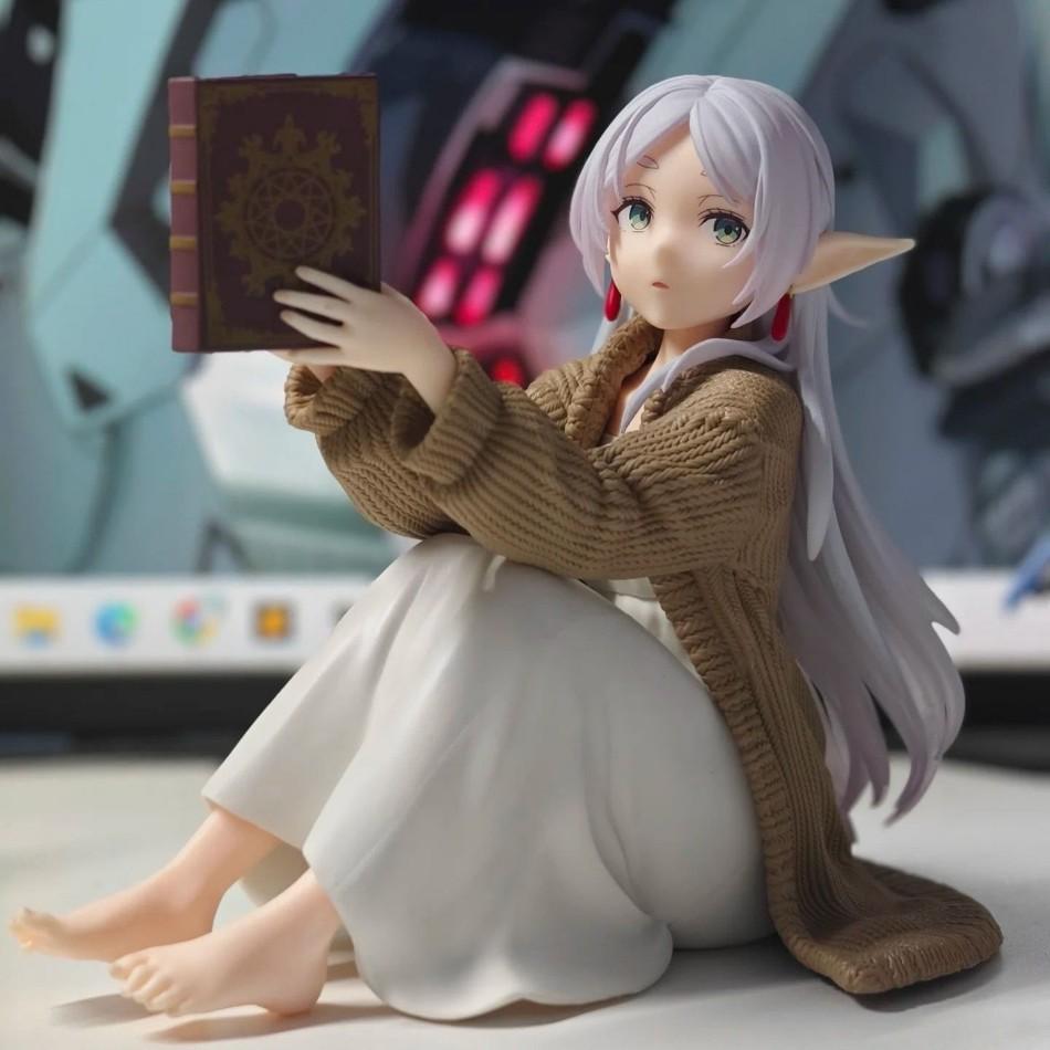 Frieren Anime Beyond JourneyS End LesenFrieren Anime Figur Schreibtisch Niedlich Frieren PVC Actionfigur Figur Modell Puppe Spielzeug