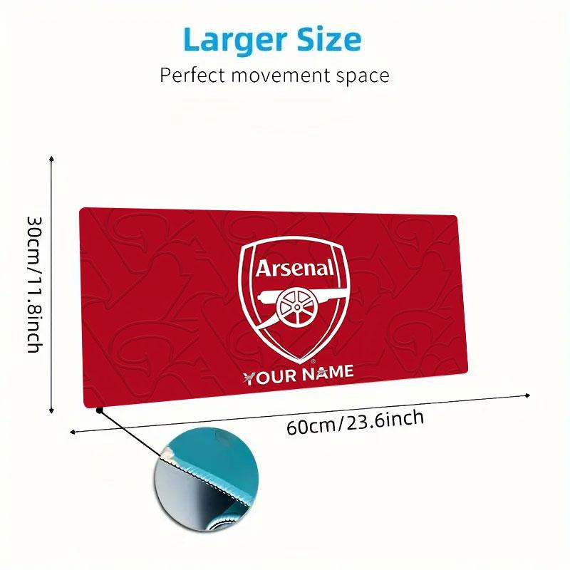 Arsenal F Anpassat Namn Stor Storlek Musmatta Stor Spelbord Kudde Halkfri Bärbar Dator Surfplatta Stor Musmatta XXL Mat Mini PC Spelmatta Med Låst Kant