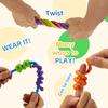 6Pcs Silicone Sensory Stick Toy Stress Relief Textured Rod Fidget Toy Portable Travel Kids Teens Adults Bendable Calming Colorful Pole Toy