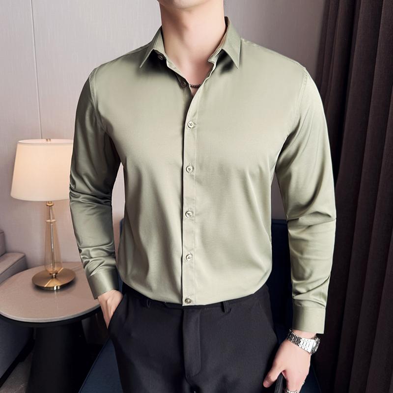 

2026 Spring Summer Men Shirt Men s Casual Loose Korean Style Shirts Male Trendy Long-Sleeved Buttoned Shirts Male Top Fashion M