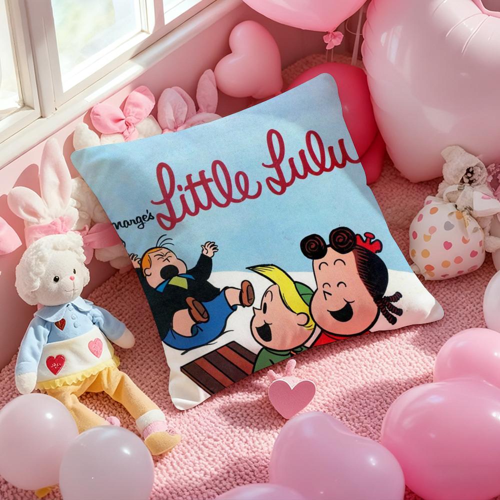 The Little L-Lulu Show Anime Cushion Cover Pattern Printed Pillowcase For Living Room Sofa Cushion Cover & Bedroom Decor