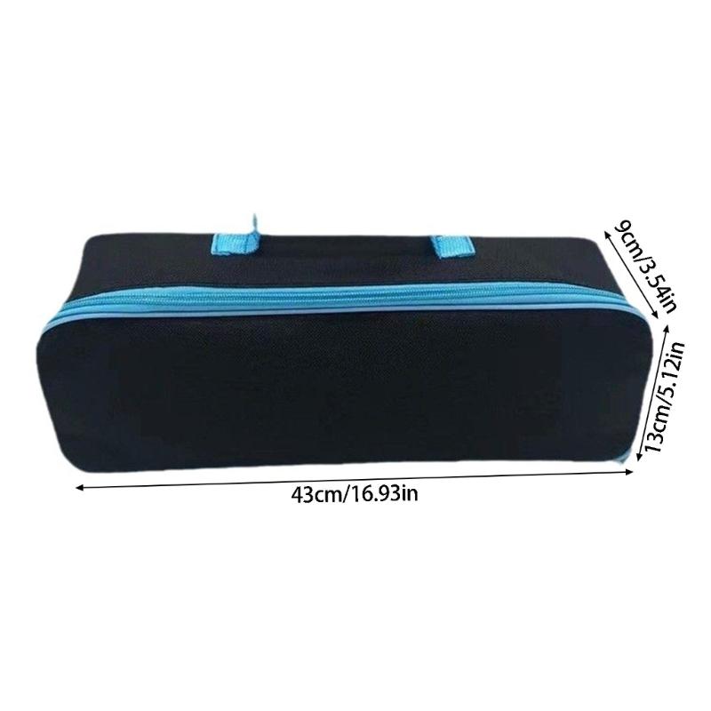 Car Vacuum Cleaner Storage Bag Nylon Fabric Carry Case with Zippered Opening and Top Handle for Road-Trip Tool Organization