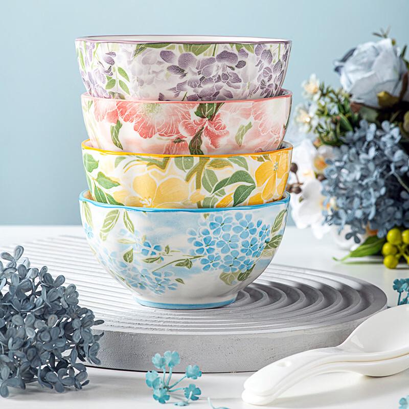 Ru Han Chinese 'A Path of Blooming Flowers' 6-Person Bone China Dinnerware Gift Set