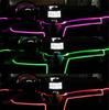 Car Interior Decorative Ambient Lamp 64 Color Sound Control USB 3m Optical Fiber