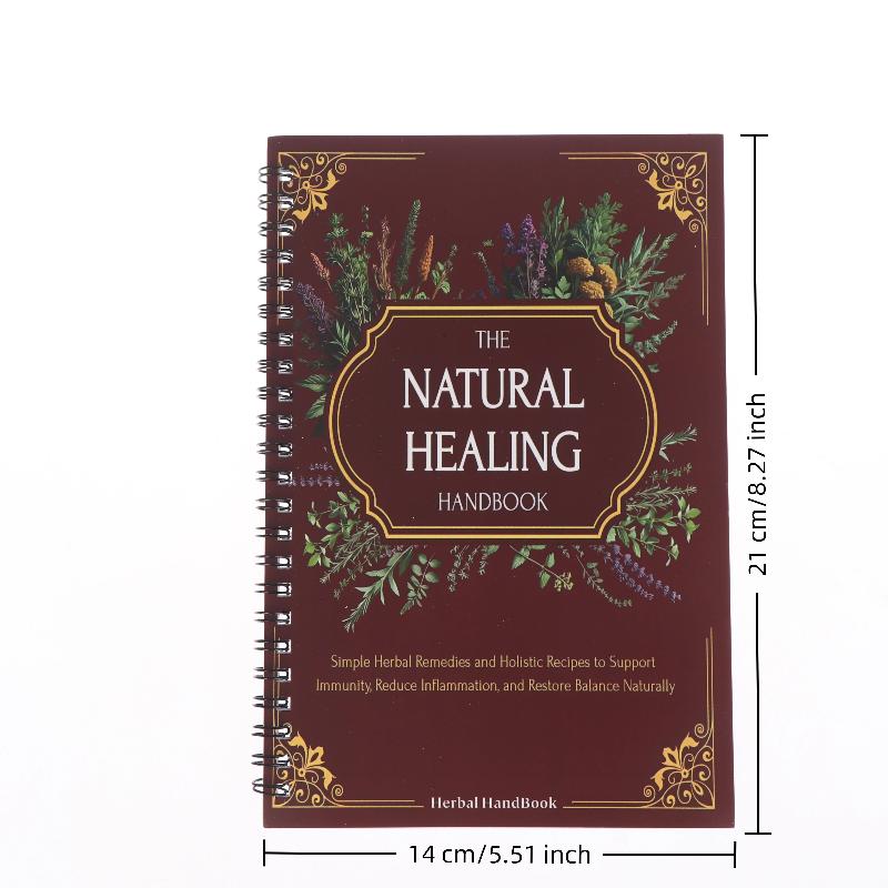 Natural Healing Guide Spiral Bound Herbal Book With Step-By-Step Recipes For Heart Health Blood Pressure And Focus Enhancement