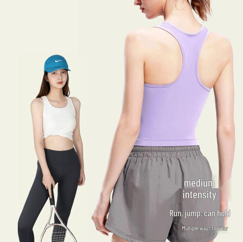 One-Piece Sports Bra with Shock-Absorbing Pads - Pilates & Fitness Vest