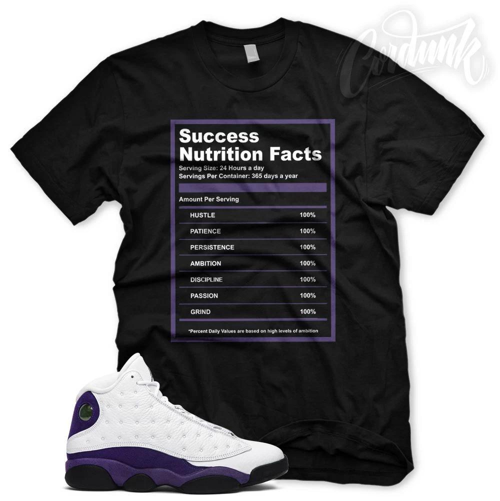 New  SUCCESS FACTS  T Shirt for J1 13 Lakers Court Purple White 2XL