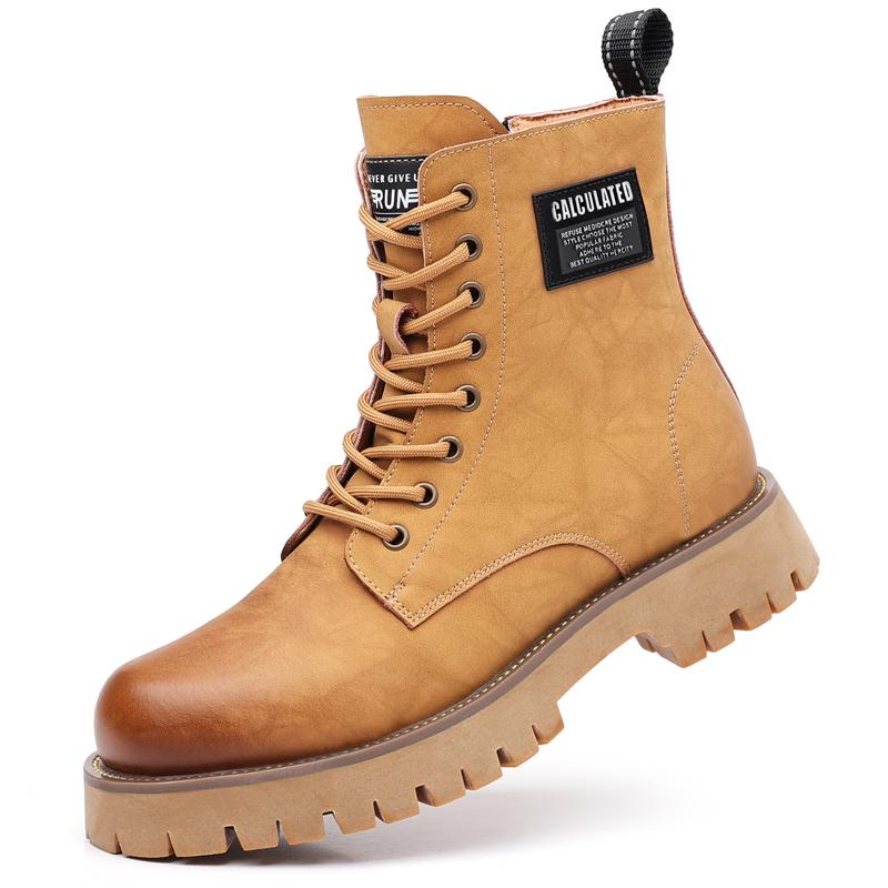 

Новые кожаные ботильоны Классические мужские мотоциклетные боты Ручной работы Высокие мужские кроссовки Стильные повседневные кожаные мужские ковбойские ботинки 46 жёлтый