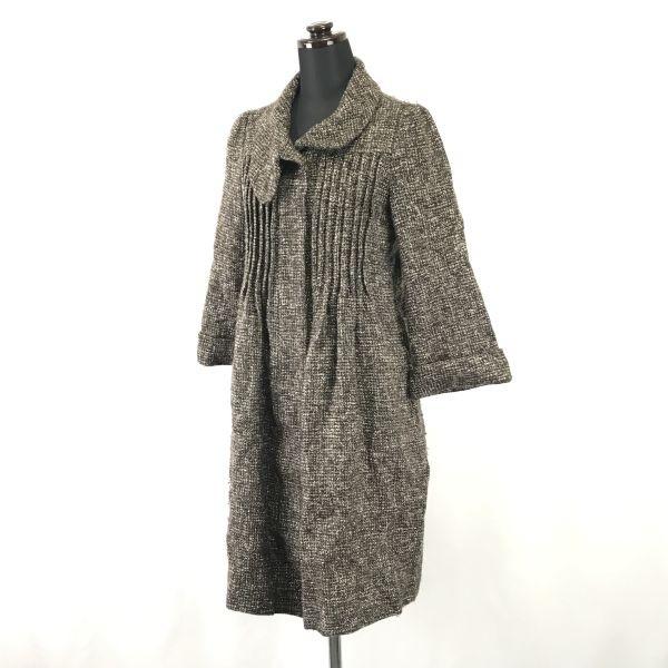 Beardsley Japan Tweed Wool Long Coat S Brown(USED)