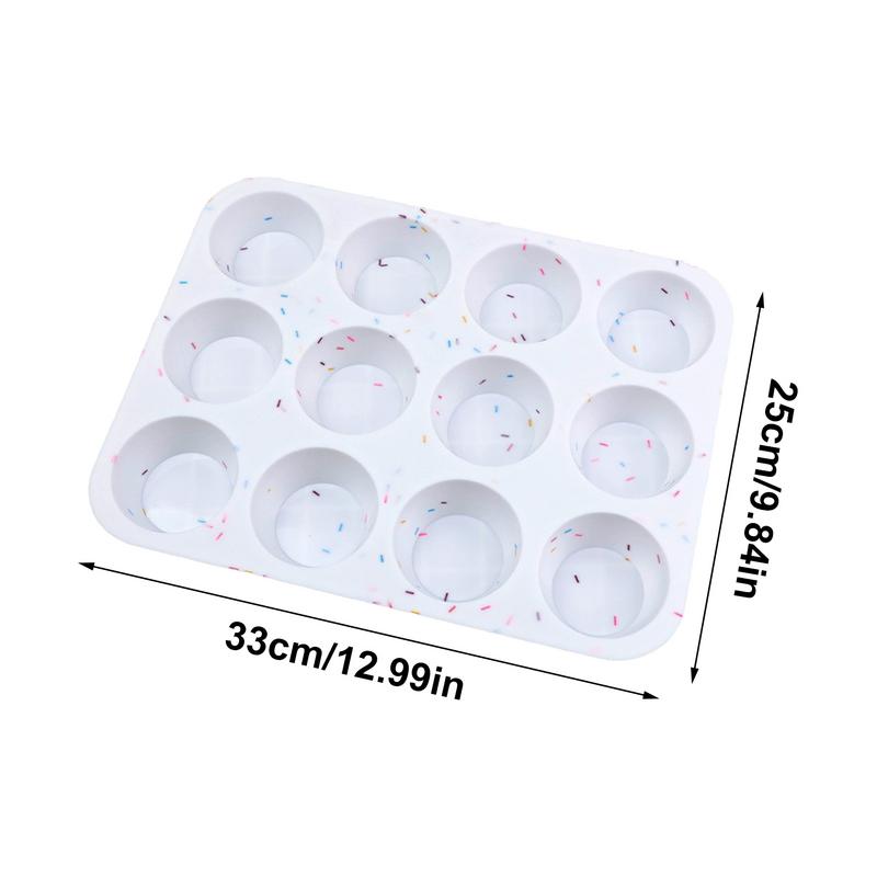 Muffin Pan Small Muffin Pan 12-Cups Reusable Heat-Resistant Silicone Mold For Airfryer Microwave Freezer Bread Camping
