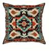 Bohemian-Style Geometric Pattern Pillow Cover: Exotic Tribal Motifs in Vivid Colors, sofa cushion cover, room decoration