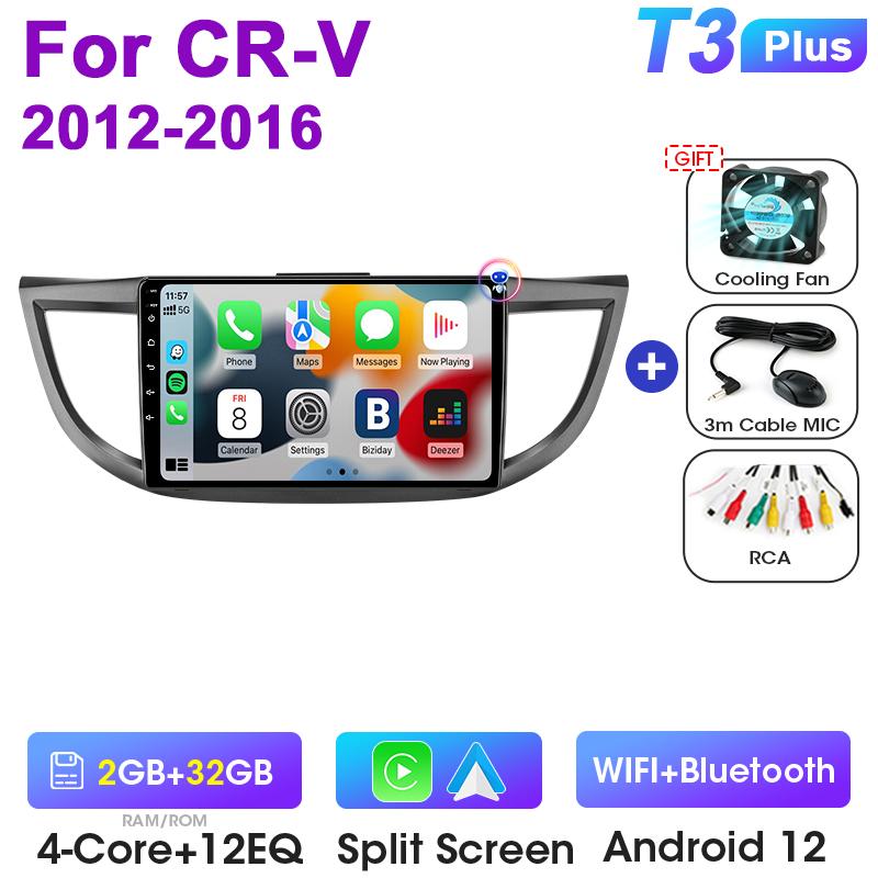 2 Din Android 12 Car Radio For Honda CRV CR-V 2012 - 2016 Multimedia Video Player GPS 4G Carplay Auto Stereo RDS DSP Head Unit