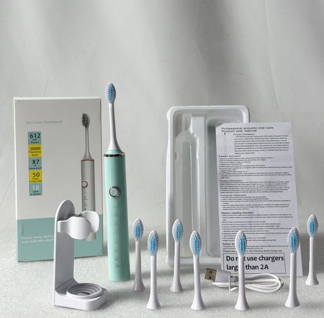 Sonic Couple Electric Toothbrush X-18: 6-Speed Soft Bristle Smart Brush for Adults