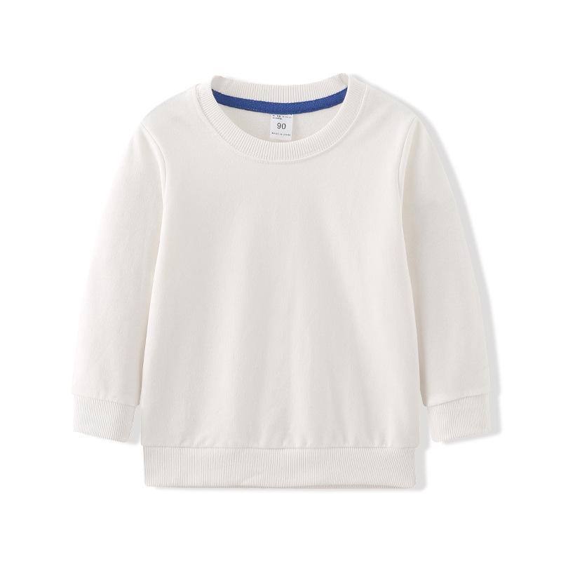 

Детский повседневный пуловер с капюшоном, детский хлопковый топ с круглым вырезом, модный свитшот с принтом для мальчиков и девочек, весенне-осенняя рубашка с длинными рукавами 140cm белый