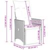 Garden Armchair with Cushions 2 pcs Adjustable Grey Poly Rattan