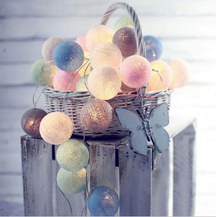 LED Cotton Ball String Lights - Colorful Flashing Lights for Christmas, Festivals, and Indoor Decoration