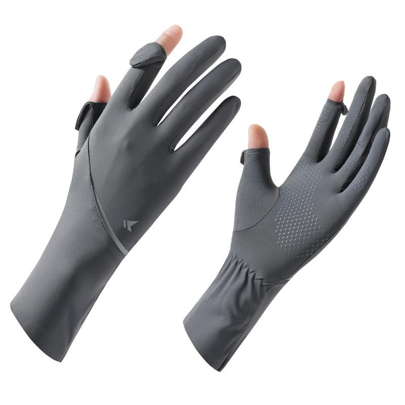 Summer thin sunscreen gloves women's UV protection touch screen cycling non-slip breathable ice silk sunscreen gloves summer
