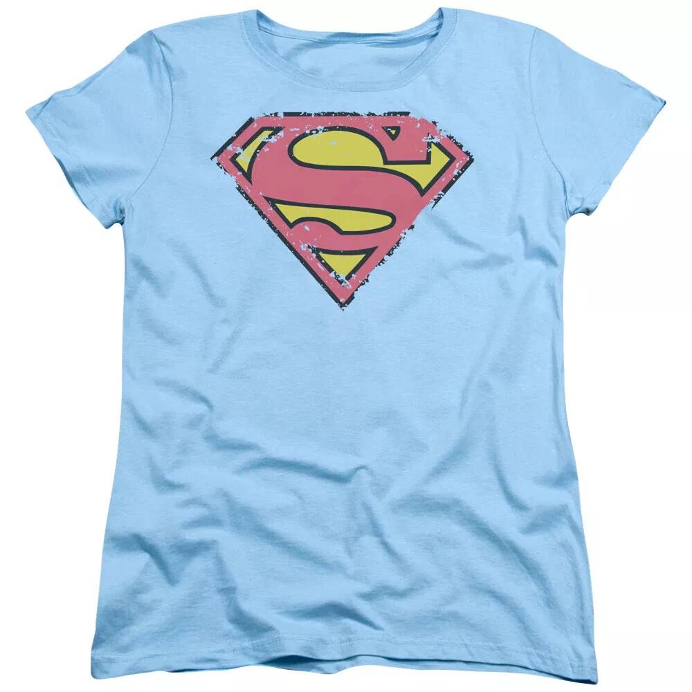 Superman  Distressed Shield  Women s T-Shirt L