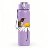 1PC Hummingbird Daisy Flower Print 750ml Color Plastic Sports Water Bottle Leakproof Flip Straw Lid Suitable for Sports Office Home Use